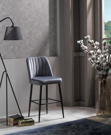 Hanah Home Vento - Juego de 2 Taburetes de Bar Gris y Negro